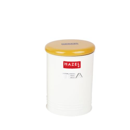 Image of HAZEL Tea Storage Container with Lid | Metal Kitchen Airtight Jar for Tea Leaves