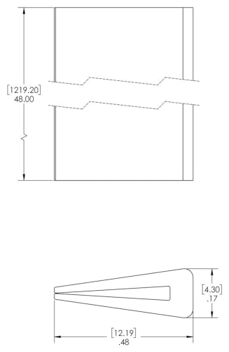 Image of Caplugs CEG-23-1 Cut 48 CEG Series Conductive Edge Liners, Black Conductive Polyethylene Copolymer (E /VAC), for Metal Thickness 0.03 inch, 48 inch Length, Pack of 20 (99191879)
