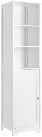 LOLAhome - White Auxiliary Cabinet with 1 Door and 2 Shelves of 4...