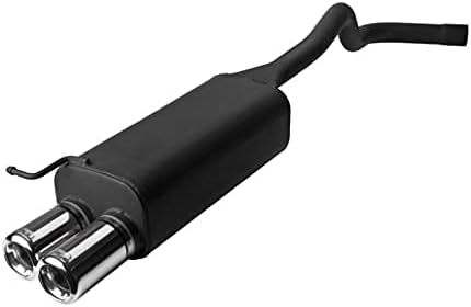 V-MAXZONE PARTS Sport Exhaust Muffler Black Steel Tailpipe Stainless Steel Double Round Tips 80mm Compatible with Skoda Roomster Hatchback 1.6i 75kW 102HP 77kW 105HP 2006 2007 2008 2009 2010