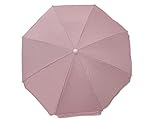 Sombrilla para Playa y Piscina Nylon Orientable Solar UV 8 Varillas Funda con Asa (180 cm, Rosa)