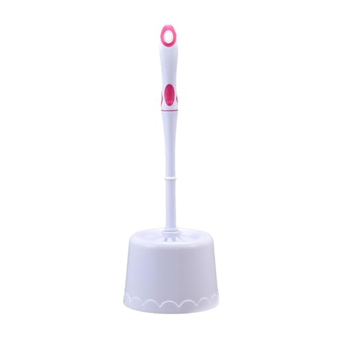 Image of Sulfar Toilet Brush with Holder - Easy Storage with Comfortable Handle - Compact Round Design - Clears Clogged Toilets and drains - Ideal for Home & Office Use