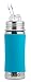 Pura Kiki 11 Oz / 325 Ml Steel Bottle with Silicone Straw & Sleeve, Aqua (Plastic Free, Nontoxic Certified, BPA Free)