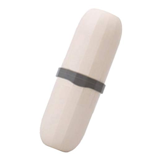 MERIGLARE Escova de Dentes de Plástico Suporte de Dente de Viagem Caneca de Enxaguamento Copo - Bege