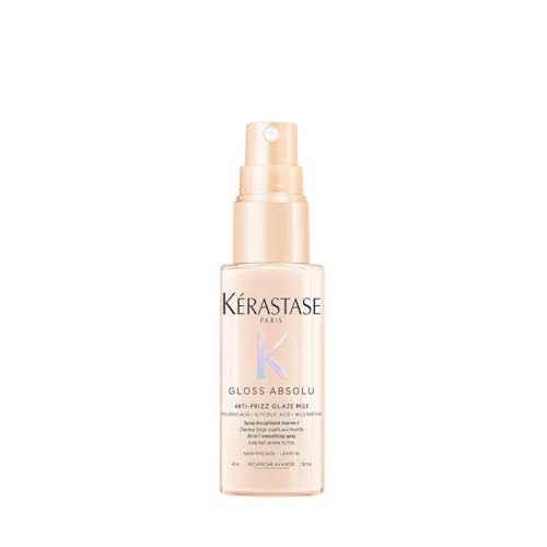 Kérastase Gloss Absolu Anti-Frizz Glaze Milk, All-in-1-Pflegespray für langes, zu Frizz neigendes Haar, Mit Hyaluronsäure, Glykolsäure und Wildrosenöl, Hitzeschutz bis zu 230 °C, 45ml