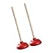 Ywmsfl 2Pieces Toilet and Sink Plunger with Long Wooden Handle for Efficient Clog Blockages Removal Toilet Unblocker Tool