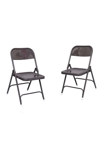 Image of Cauvery's Cafe Model Easy Folding Metal Outdoor and Indoor Chair - Grey