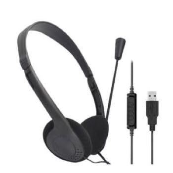 Headset USB Go Tech 0H109 VOIP Biauricular Preto