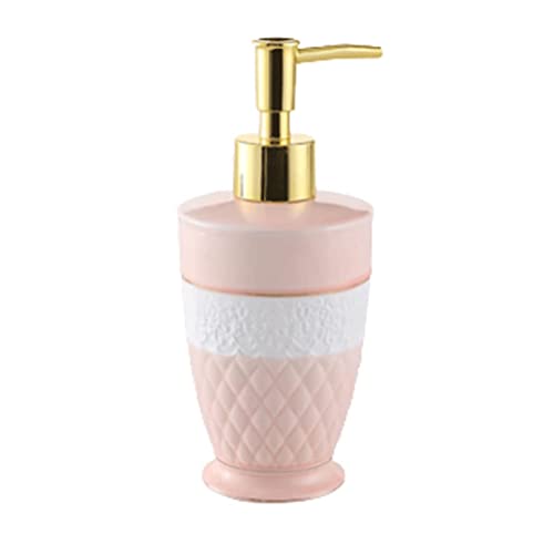 VNABO Dispensador de jabón recargable, dispensador de jabón de cerámica, dispensadores de loción a rayas, dispensador de bomba de jabón tipo prensa manual, dispensador de bomba de jabón de 280 ml para
