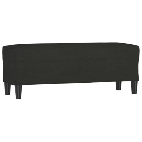 vidaXL Banco Taburete Recibidor Entrada Pasillo Dormitorio Salón Comedor Tapizado Acolchado Cama Asiento Mueble Patas de Tela Negro