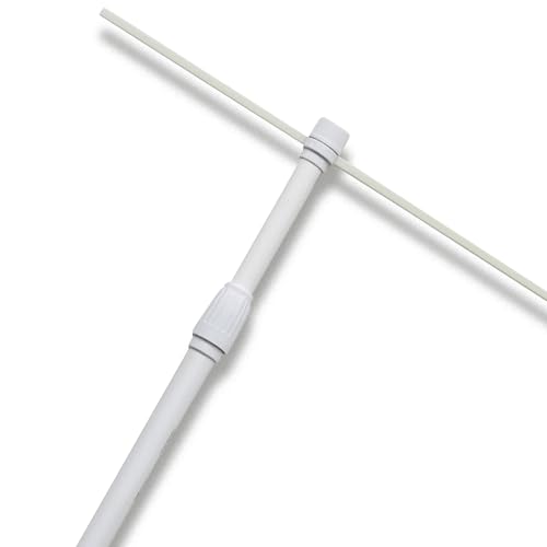 のぼり屋工房 のぼり用2.4mポール 白 993 1本入り 直径22mm 横棒850mm のぼり竿 2段伸縮
