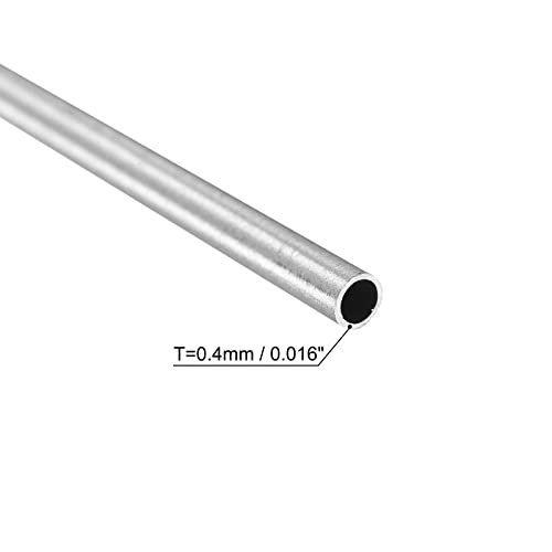 sourcing map 2 Stück 300mm Länge Edelstahlrohr 4mm Außendurchmesser, Nahtlose Gerade Rohr 0,4mm Wandstärke, 304 Edelstahl Rundrohr für Industrie Bauwesen Garten Haushalt Basteln Dekoration