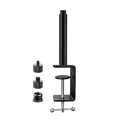 6-INCH Microphone Stand Extension Tubes with Heavy Duty Desk Clamp