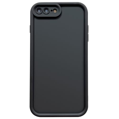 Image of Puxicu Slim Case for iPhone 8 Plus, Enhanced Camera Protection, Shockproof Skin-Friendly Touch Soft Case Cover for iPhone 7 Plus Phone 5.5 inch, Black