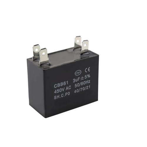 1 condensador de funcionamiento del motor for ventilador de techo, extractor CBB61, 450 V, 1 uF, 1,5 uF, 2 uF, 2,5 uF, 3 uF, 3,5 uF, 4 uF, 5 uF, 6 uF, 8 uF, 10 uF(5UF450V)