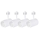 LEONLITE 4-Pack 17.5W (85W Eqv.) Integrated CRI90+ LED White Track Light Head, Dimmable 38° Spotlight Track Light, 1200lm Energy Star & ETL Listed for Wall Art Exhibition Lighting, 3000K Warm White