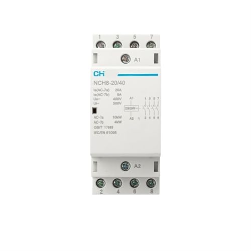 Contacteur AC NCH8 4 pôles CHINT pour rail Din 220V 20A 4NO domotique tableau