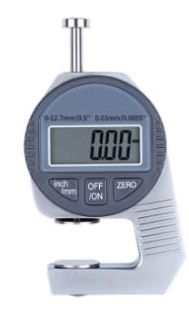 Calibrador digital electrónico de espesor 0-12.7mm con pantalla digital de acero inoxidable, todo metal, adecuado para materiales elásticos miniatura 1