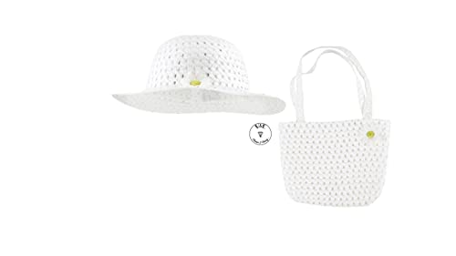 V AND E Easter Happy Fun Girls Hat Purse Set Flowers Tea Party Dress Up White