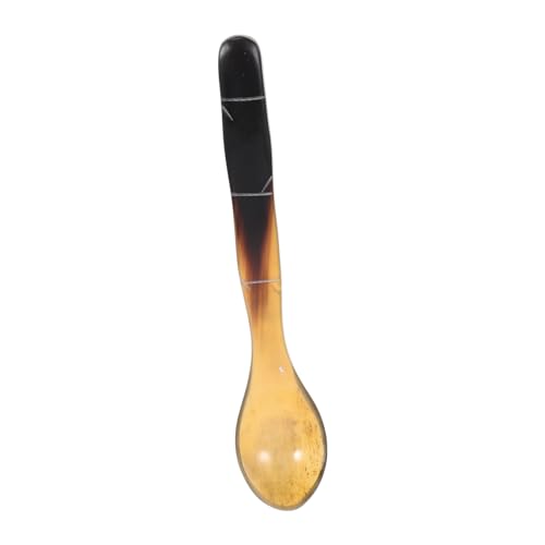 TOPPERFUN Multipurpose Spoon Bamboo Handle Suitable for Coffee Porridge Meal Decorative Horn Dinnerware