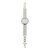 HOMOCONO Reloj de Mujer Elegante Diseño de Gemas de Imitación, Correa de Acero Inoxidable Ajustable, Estilo Casual para Oficina y Citas