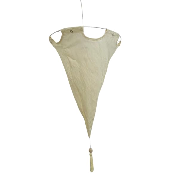 Traditional 12 Inches Silk Fabric Top Round Cut Style Ceiling Pendant Light Shade with Tessel (Cream)
