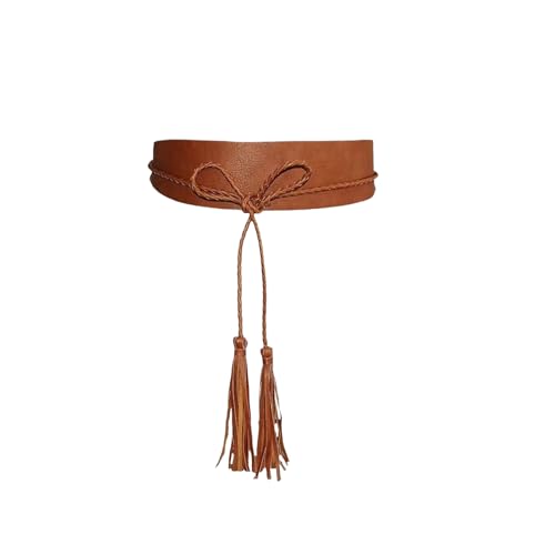 Belts for Women Bowknot Waistband and Tassel Waist Belt Faux Leather Wrap Belts for Dresses