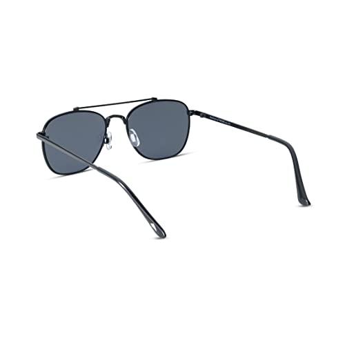 Image of Weatherproof Vintage Designer Sunglasses for Men, UV400 Protection, Durable Metal Square Aviator Frame