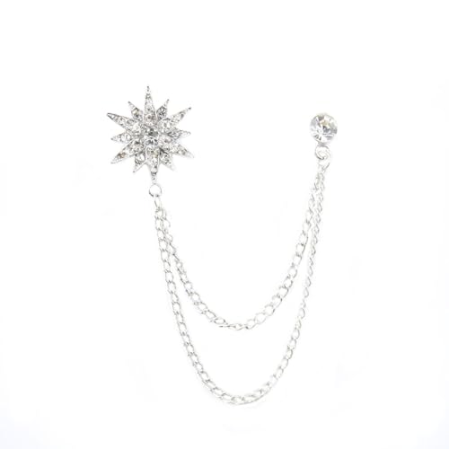 Image of women's chain brooch tassel chain rhinestone zircon brooch is suitable for women's metal chain clothing accessories, jewelry, gifts, and various holiday accessories