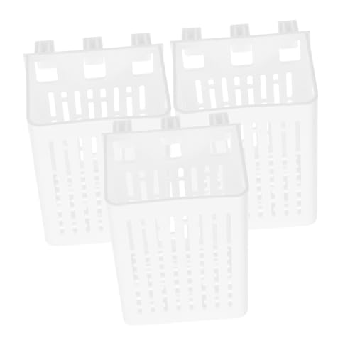 PartyKindom 水耕栽培バスケット ハンギングプラントホルダー 水生の ボウル ライザー 水槽の植物保有者 水族館の植物ホルダー上部吊り下げ 観賞魚水槽用の生きた植物 ベタ プラスチック 白い