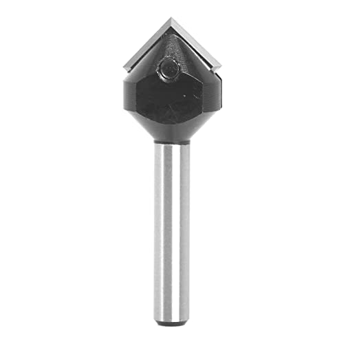 Fraise simple flûte rainure en V 90° avec insert carbure anti-vibration tige 6,35mm