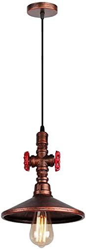 Lámpara de metal retro industrial con acabado premium de tubería de agua antigua