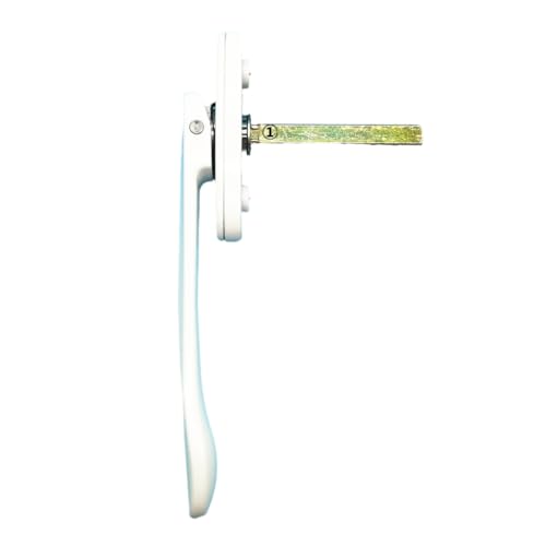 BANGHA Manivela Puerta Aluminio 1 manijas de aleación aluminio for ventana abatible, puerta plegable, acero cuadradas, delgadas y planas en forma espada(White)
