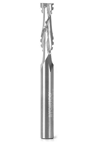 YONICO Upcut Router Bits Spiral 2 Flute Solid Carbide CNC Chip Breaker End Mill 1/4-Inch Dia. 1/4-Inch Shank 36265-SC