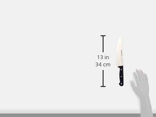 Miniatura 3 de Arcos Cuchillo Cocina De Acero Inoxidable Y Hoja 200 Mm. Cuchillo Chef Para Cortar Carne, Pescado, Aves, Frutas Y Verduras. Mango Ergonómico Polioximetileno. Serie Universal. Color Negro.