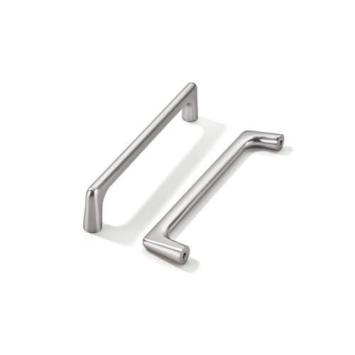 LIMUR 10 Pack 5 Inch (128 mm) Hole Center Brushed Satin Nickel Cabinet Pulls - Solid Zinc Alloy Kitchen Cabinet Handles, Drawer Pulls,Drawer Handle, Wardrobe & Dresser Handles, Cupboard Hardware
