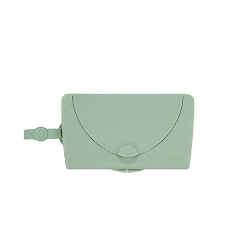 Ubbi On-the-Go Dozownik chusteczek dla niemowląt, przenośny pojemnik na chusteczki do podróży, akcesoria niezbędne dla noworodków, uchwyt na chusteczki wielokrotnego użytku, szałwiowa zieleń
