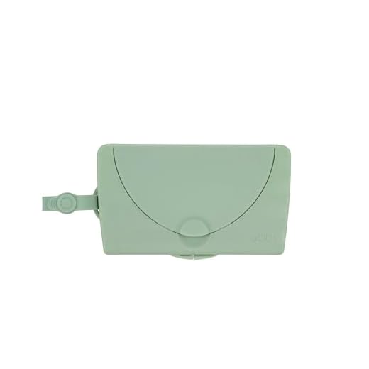 Ubbi On-The-Go Baby Wipes Dispenser, Portable Wipes Container for Travel, Diaper Bag Accessory Must Have for Newborns, Reusable Wipes Holder, Sage Green