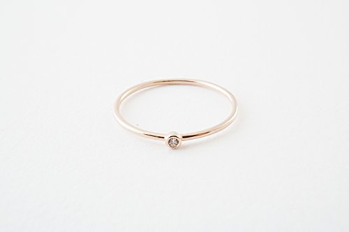 Honeycat Bezel Solitaire Ring In Gold, Rose Gold, Or Silver | Minimalist, Delicate Jewelry (Rose Gold, 6) #TOP3