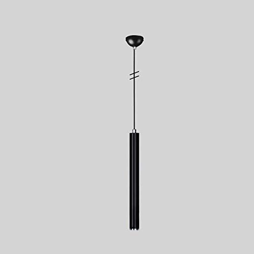 Lámpara colgante de diseño minimalista en aluminio negro y luz LED cilíndrica de alta gama