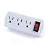 Uninex PS29UBC Grounded Triple Plug Outlet On/Off Power Switch, UL Listed, White