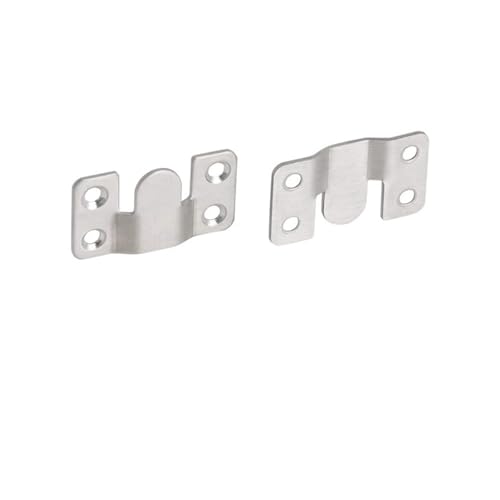 2 Set Stainless Steel Interlock Hanging Buckle Flush Mount Bracket Furniture Connector Wall Picture Frame Hanger(Silver,54*30mm)