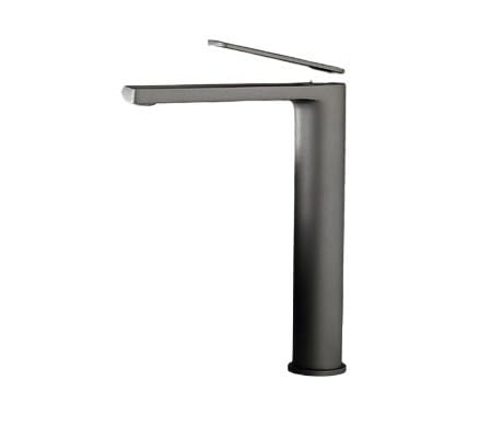 Robinet lavabo gris mat pour rénovation salle de bain moderne chic