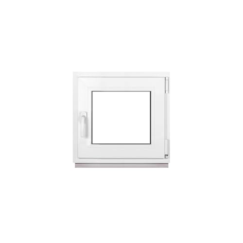 Framex Ventana Pequeña Para Sótano, Color Blanco, Ancho x Alto: 50 x 45 cm (500 x 450 mm), Triple Acristalamiento (32 mm), Giratorio Inclinación DIN Derecha