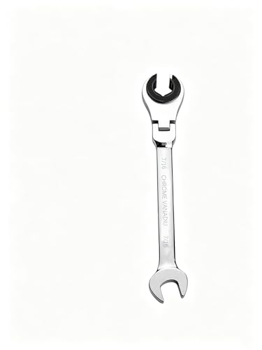 Image of FLZOSPER 7 /16-inch SAE Fix Tubing Wrench,Flex-Head Gear Wrench, Ratcheting Fix Combination Wrench Spanner