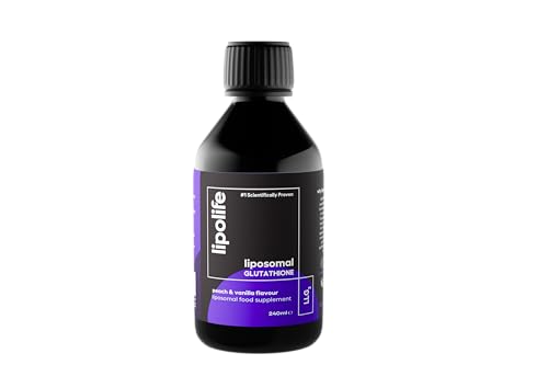 lipolife Liposomal Glutathione | Setria Glutathione | Highly Absorbable | Liquid Liposomal Glutathione | Made in UK | Vegan | 48 Servings | Peach & Vanilla Flavour | LLG3 | Glutathione Supplement