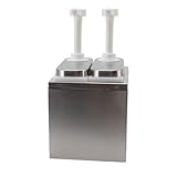 Generic Edelstahl-Sauce-Spender-Pumpe, Sicher und Gesund für die Küche und zu Hause mit 30 Ml Presskapazität für Gewürz-Pumpstation (1L Doppelpumpe)