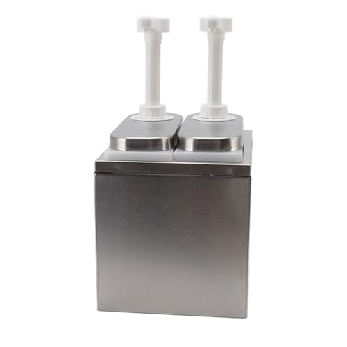 Dispensador de salsa con bomba doble Yinhing de acero inoxidable y un litro