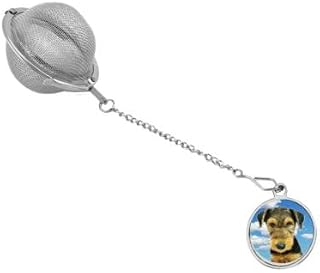 Airedale Terrier pup code38 dome a Tea Leaf Infuser Stainless Sphere Strainer
