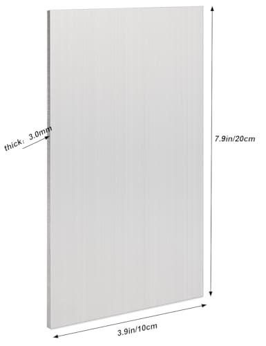 Ioualey L-2P-20X10-3MM-LV-SHEET-AT 2 Pack 5052 H32 Aluminum Sheet Metal 8 Inch X 4"X 1/8"(0.12") Flat Plain Thin Aluminum Plate Covered thumb #4